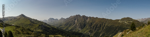 Panoramatic view from Tirol Alps by Ischgl.
