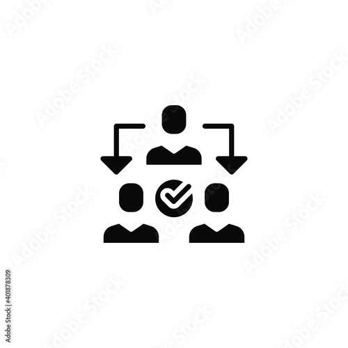 Assignment, Delegate, Delegating, Distribution Business glyph icon.  assistant group management. team work transfer job  communication Logo solid vector illustration design on white background. EPS 10