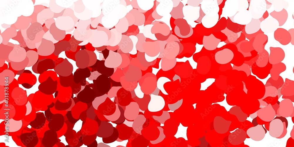 Light red, yellow vector backdrop with chaotic shapes.