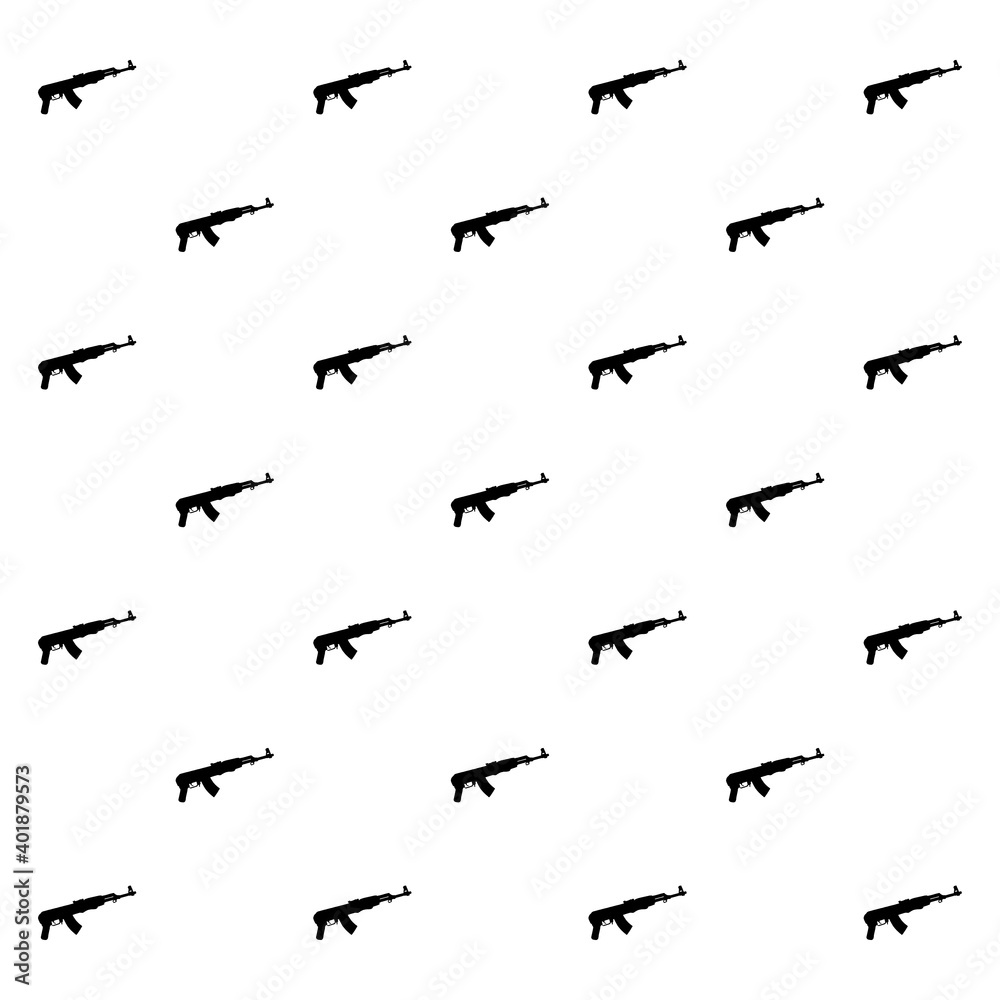 Ak 47 Graphic Silhouette Seamless Pattern Ak 47 Graphic Silhouette Seamless Pattern