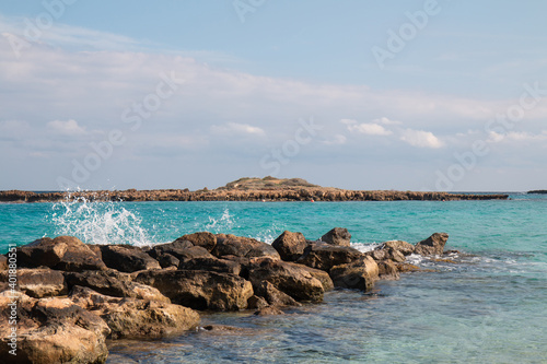 
beautiful rocks and water in the Mediterranean sea