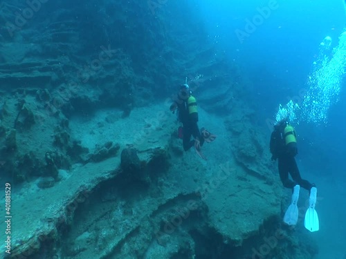 Wallpaper Mural movement on surface underwater topography and rocks mediterranean scenery Torontodigital.ca