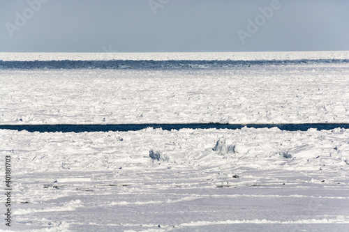 流氷に覆われた海