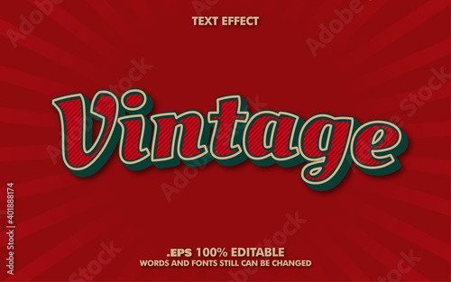 Vintage Editable Vector Text Effect Good for Retro Design