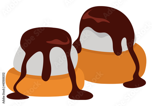 Sweet eclair, illustration, vector on a white background.