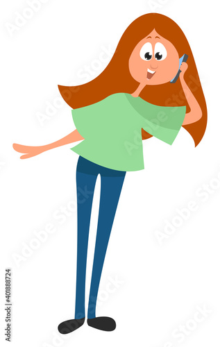 Hearing good news, illustration, vector on a white background.