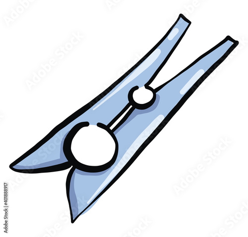 Clothing pin, illustration, vector on a white background.