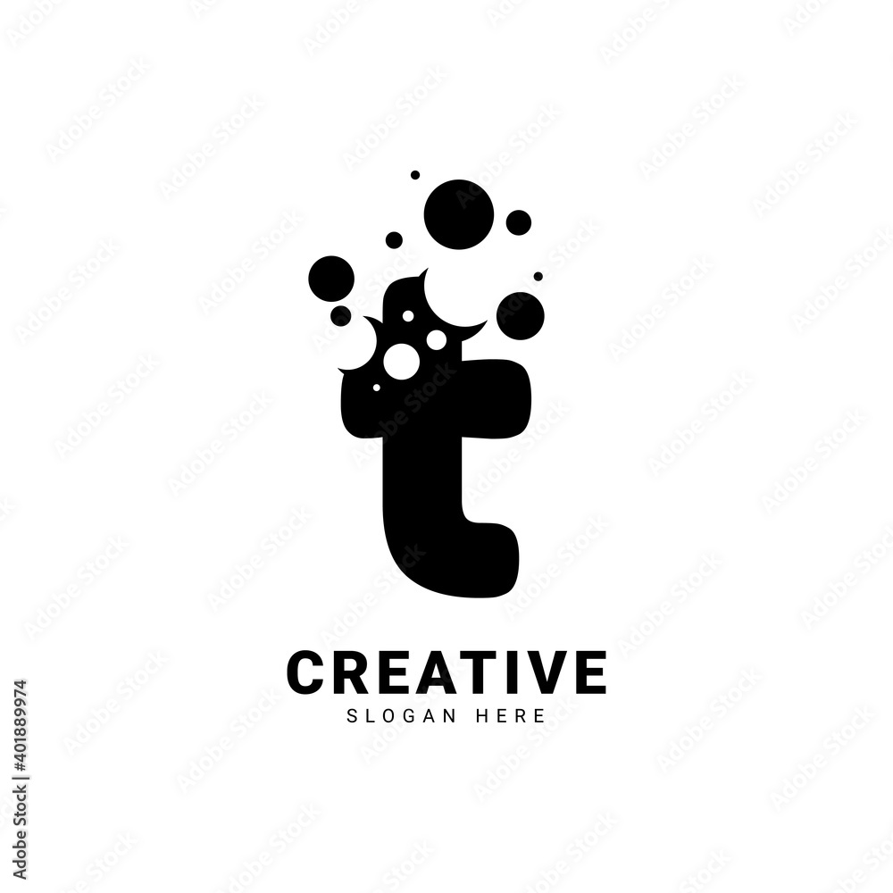 T logo. Initial letter T with dots effect for company and business. T logo. Initial letter T with dots effect for company and business.