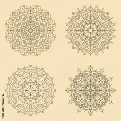 Luxury mandala for henna, mehndi, tattoo, decoration. decorative ornament in ethnic oriental style. doodle ornament. outline hand draw illustration. coloring book page.