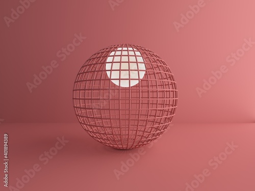 3d render of pink modern abstract sphere backgrounds