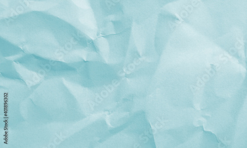 sea green colored crumpled paper texture background for design, decorative.