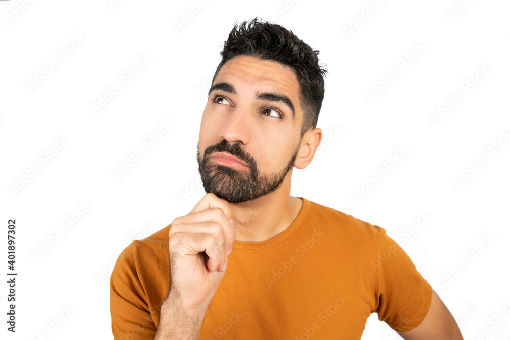 Portrait of thoughtful young man. Portrait of thoughtful young man.