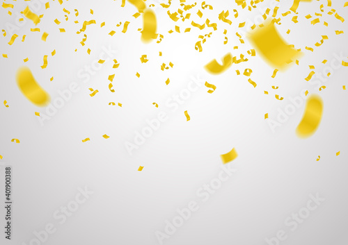 Celebration party banner with golden balloons and serpentine.
