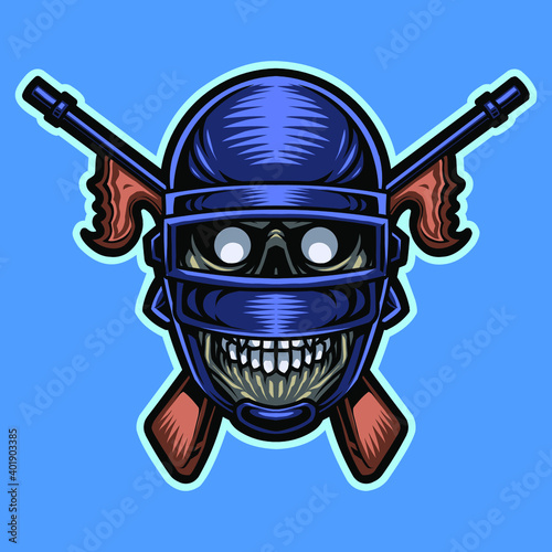 Army skull head mascot logo