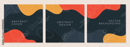 Vector set of abstract creative background with minimal trendy style.