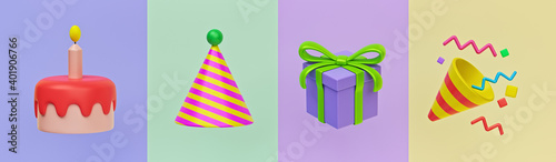 Photography happy birthday 3d icons