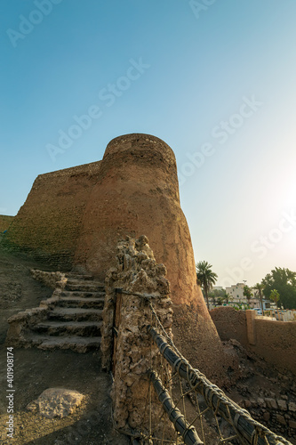 Tarout Castle, Qatif, Saudi Arabia in blue sky background photo