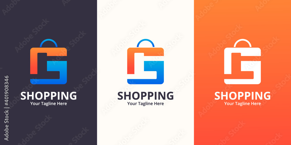 Fototapeta premium Initial L Shop Logo designs Template. Illustration vector graphic of letter and shop bag combination logo design concept. Perfect for Ecommerce,sale, discount or store web element. Company emblem