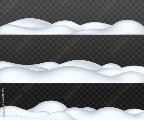 Snow ground realistic isolated winter cold snowdrift, snow hills