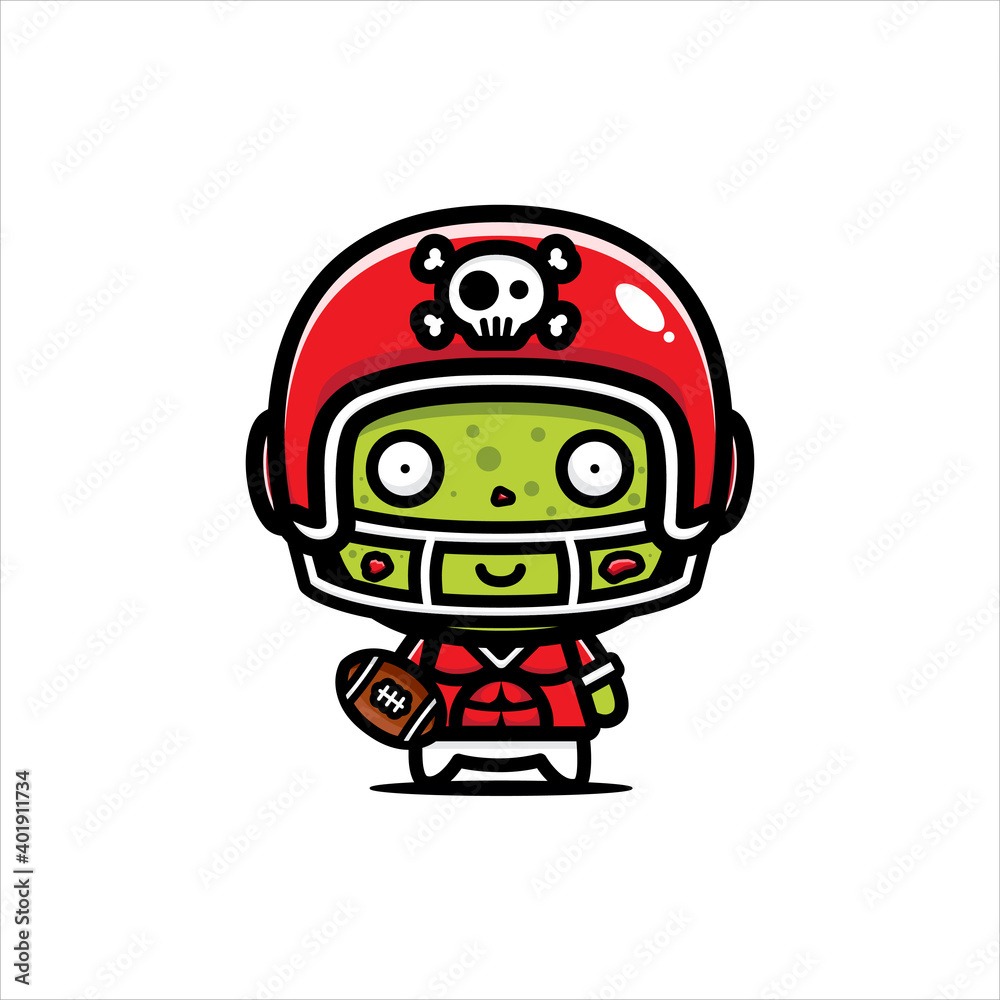 Fototapeta premium cute zombie character vector design