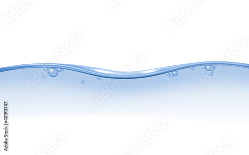 Water surface edge with fading effect, realistic vector illustration isolated.