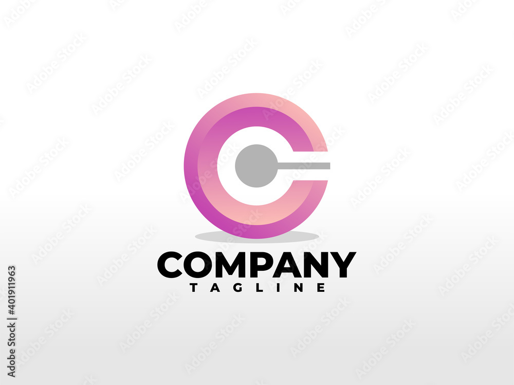 letter C with gradient color. modern logo template letter C with gradient color. modern logo template