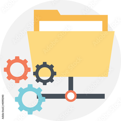 FTP Server Management Flat Icon