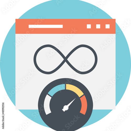 Unlimited Bandwidth Flat Icon