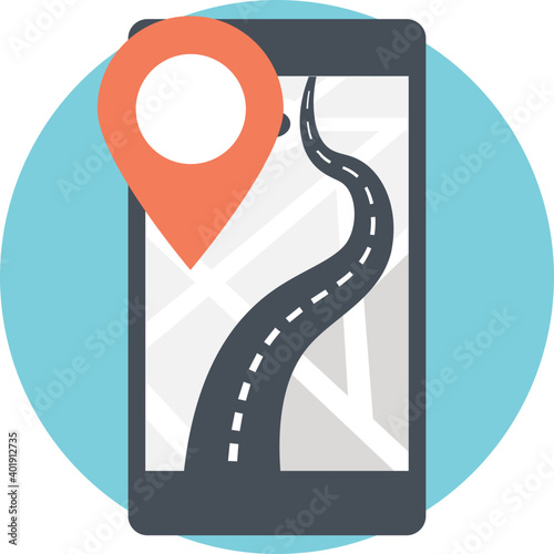 Android GPS Tracker Flat Icon