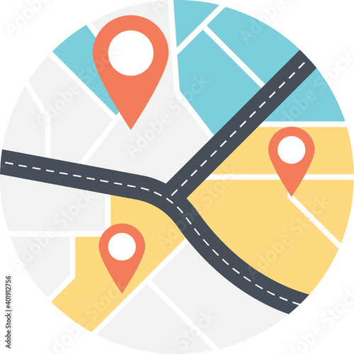 Navigation Map Flat Icon