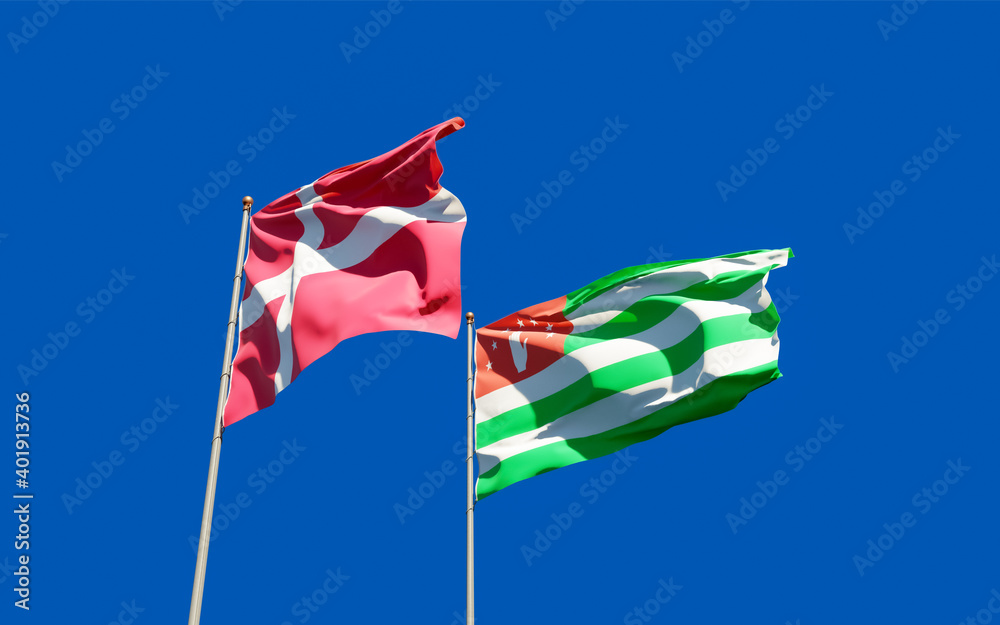 Flags of Denmark and Abkhazia. Flags of Denmark and Abkhazia.
