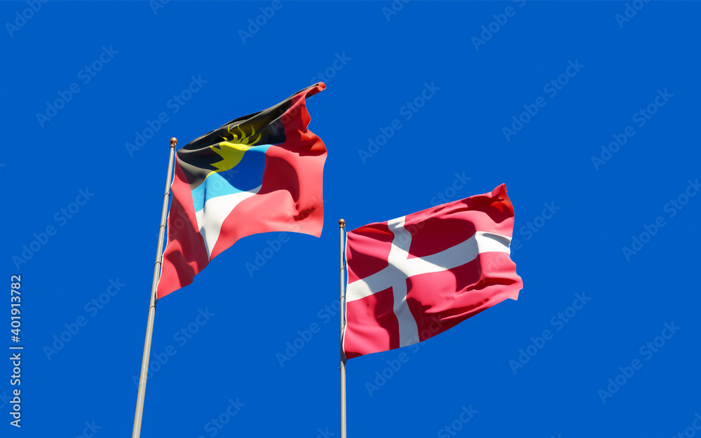 Flags of Denmark and Antigua and Barbuda.