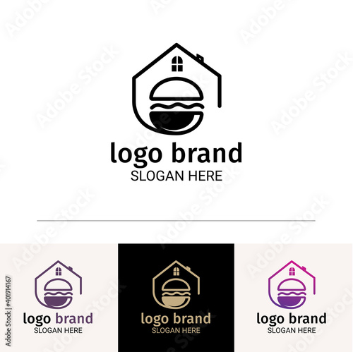 Vector logo chef tea burgers. . Illustration vector, eps10.