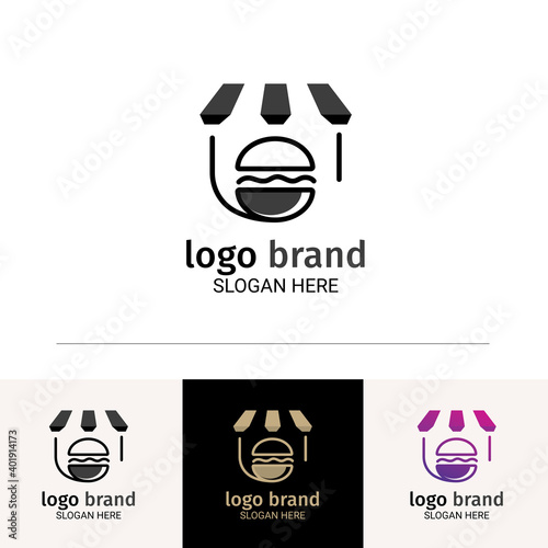 Vector logo chef tea burgers. . Illustration vector, eps10.