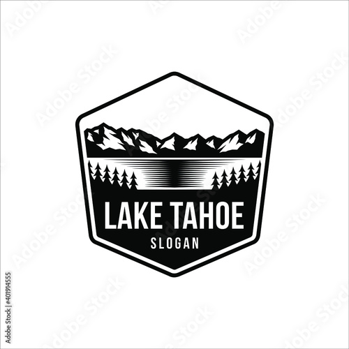Lake Tahoe with retro designs and badges