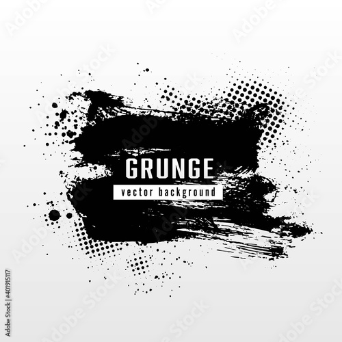 Vector black brush paint background for text boxes,frame,banner,ink splatter,halftone.