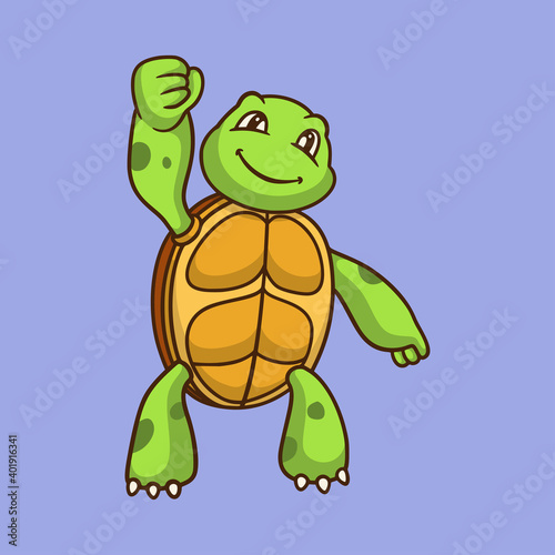cartoon animal design tortoises worked cute mascot logo