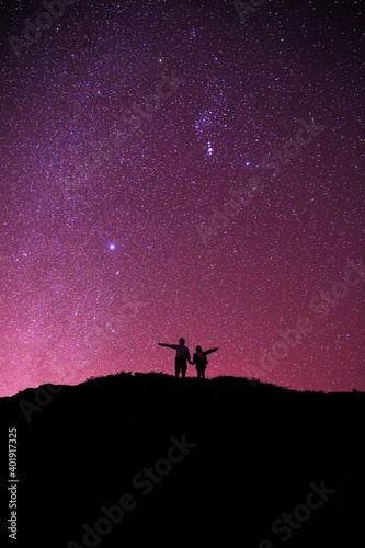 Night starry sky  Milky Way  Oahu  Hawaii