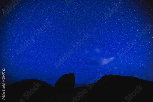 Night starry sky, Milky Way, Oahu, Hawaii