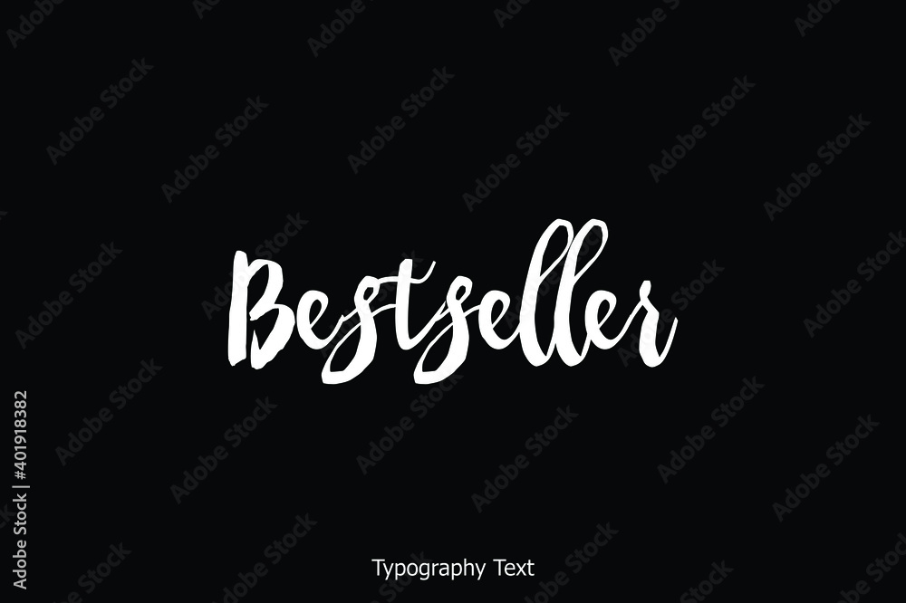 Bestseller Handwritten Bold Calligraphy Text on Black Background Bestseller Handwritten Bold Calligraphy Text on Black Background
