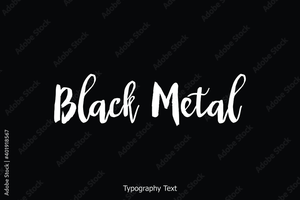 Black Metal Handwritten Bold Calligraphy Text on Black Background