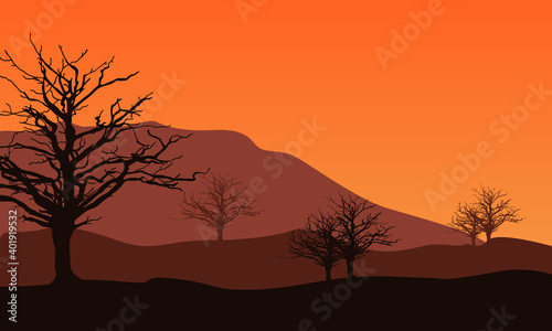 Nice scenery at sunset in the afternoon. City vector