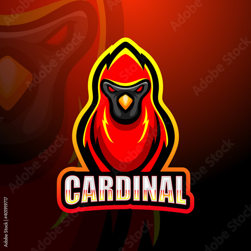 Cardinal mascot esport logo design
