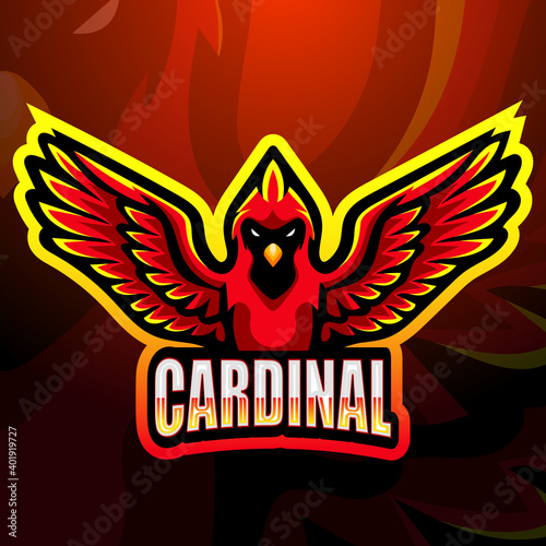 Cardinal mascot esport logo design