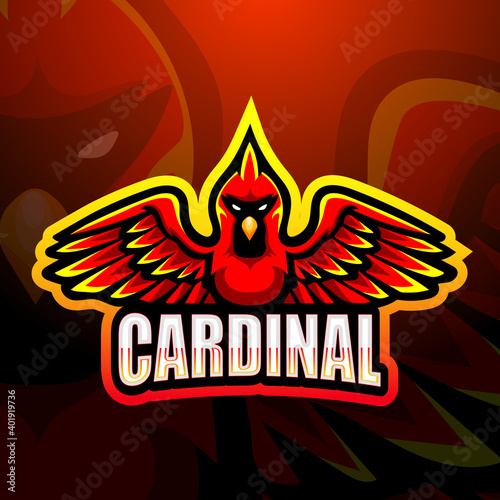 Cardinal mascot esport logo design