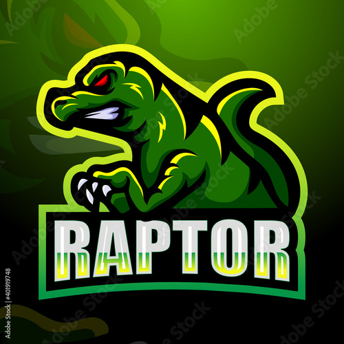 Raptor mascot esport logo design