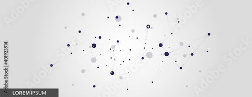 Molecule background. Vector banner design template