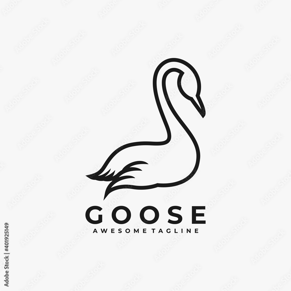 Goose line art logo design vector Goose line art logo design vector