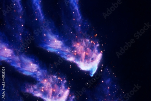Fototapeta Naklejka Na Ścianę i Meble -  Colored beautiful galaxy. Elements of this image were furnished by NASA.