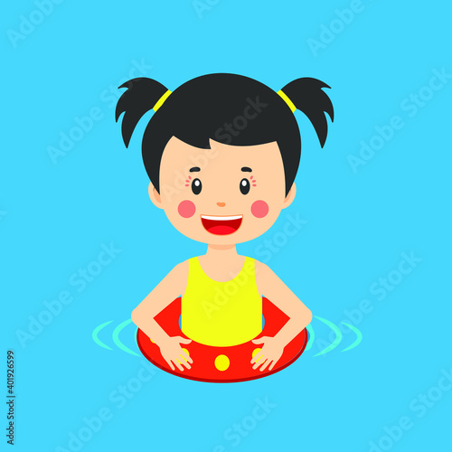 Stock Vector Kids Having Fun Swimming